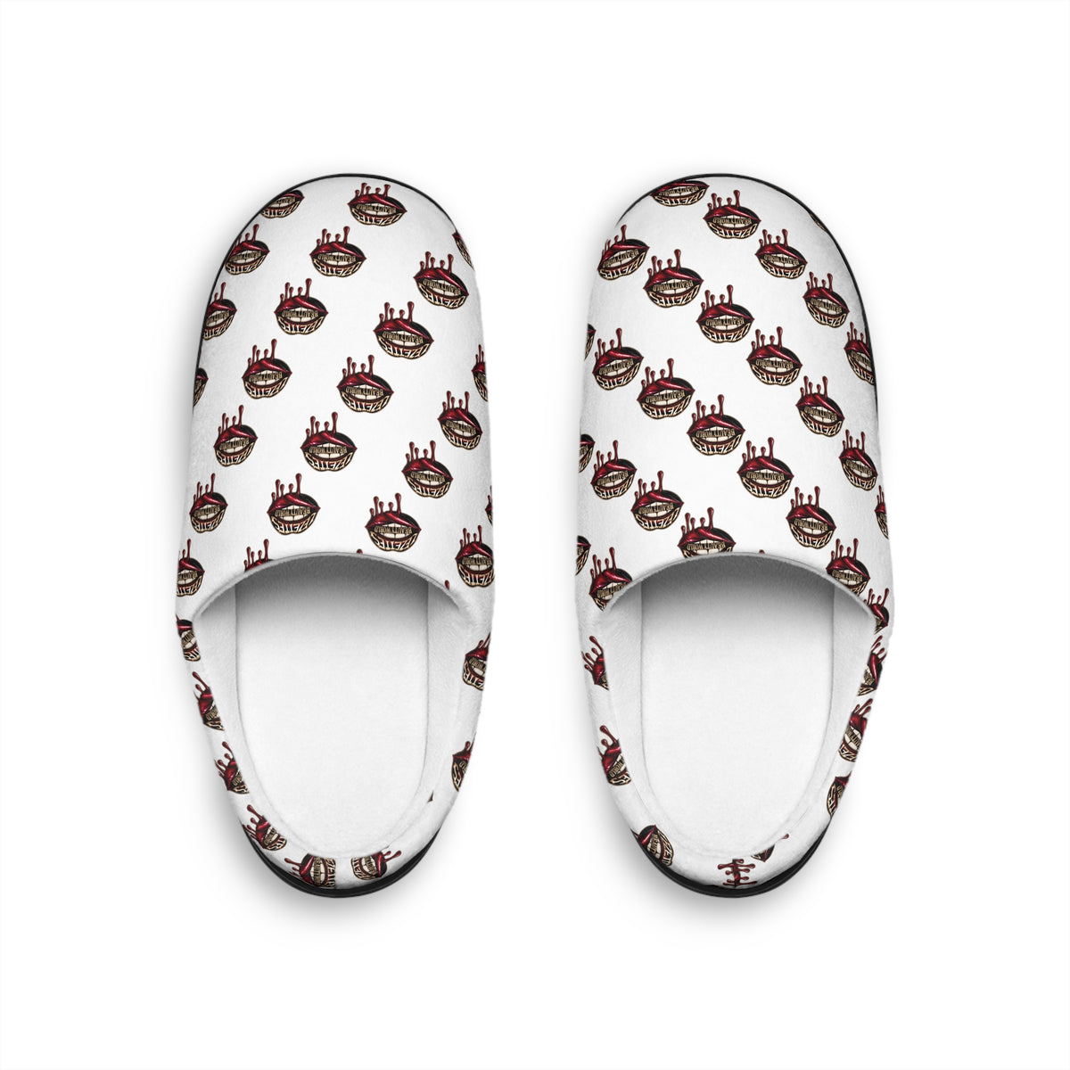 Women's Indoor Slippers with Vintage Football Helmet Pattern