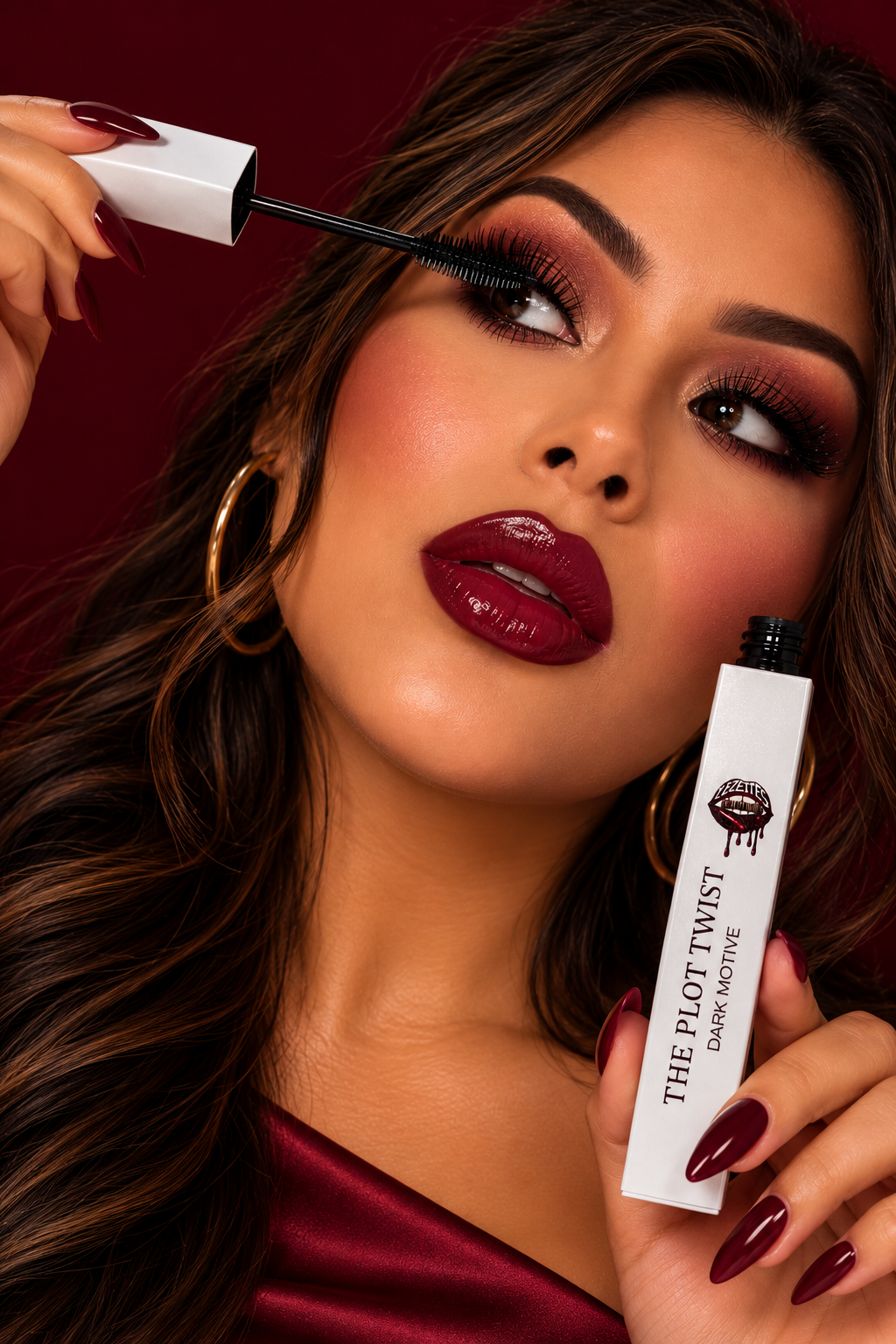 Dark Motive Mascara Plot Twist Edition from Lezette's Beauty World LLC, showing a sleek black mascara tube with a twist design.