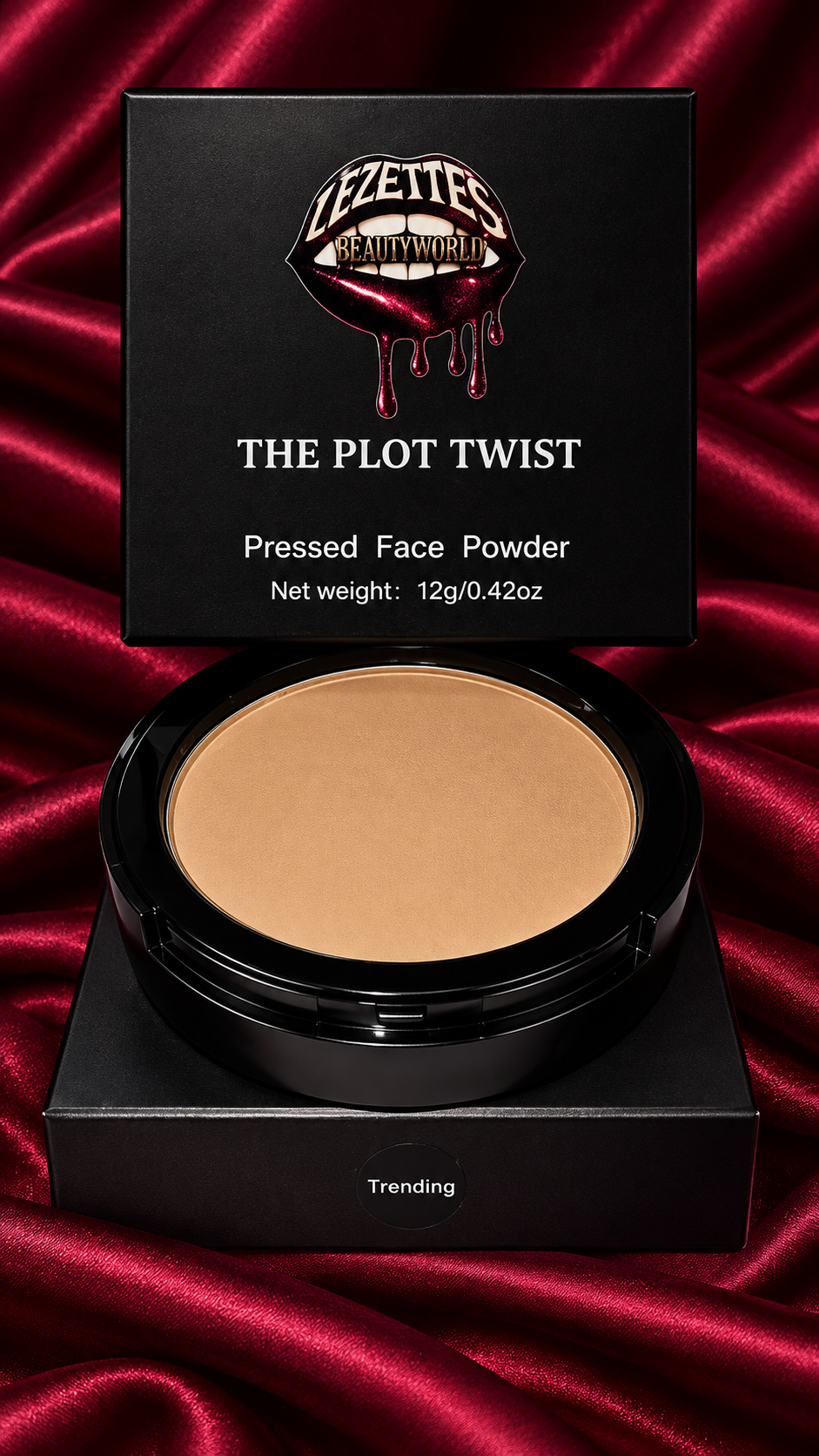 LEZETTE'S BEAUTY WORLD LLC The Plot Twist long-lasting matte blurring face powder in a compact for a smooth, matte finish